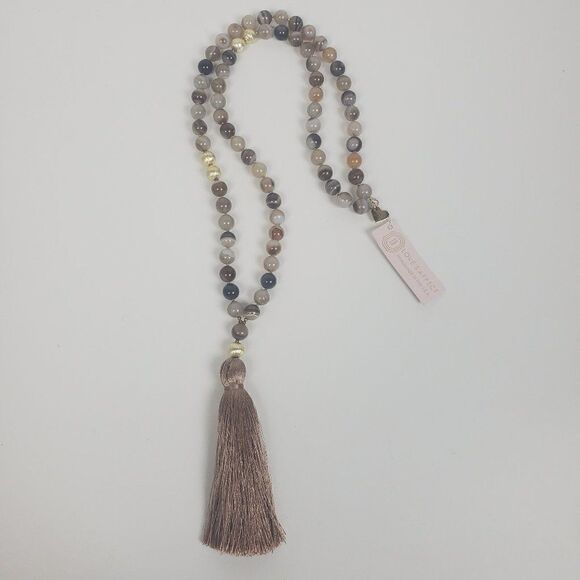 Love's Affect Natural Genuine Gemstone Stone Bead Tassel Handmade USA Necklace - Picture 6 of 16